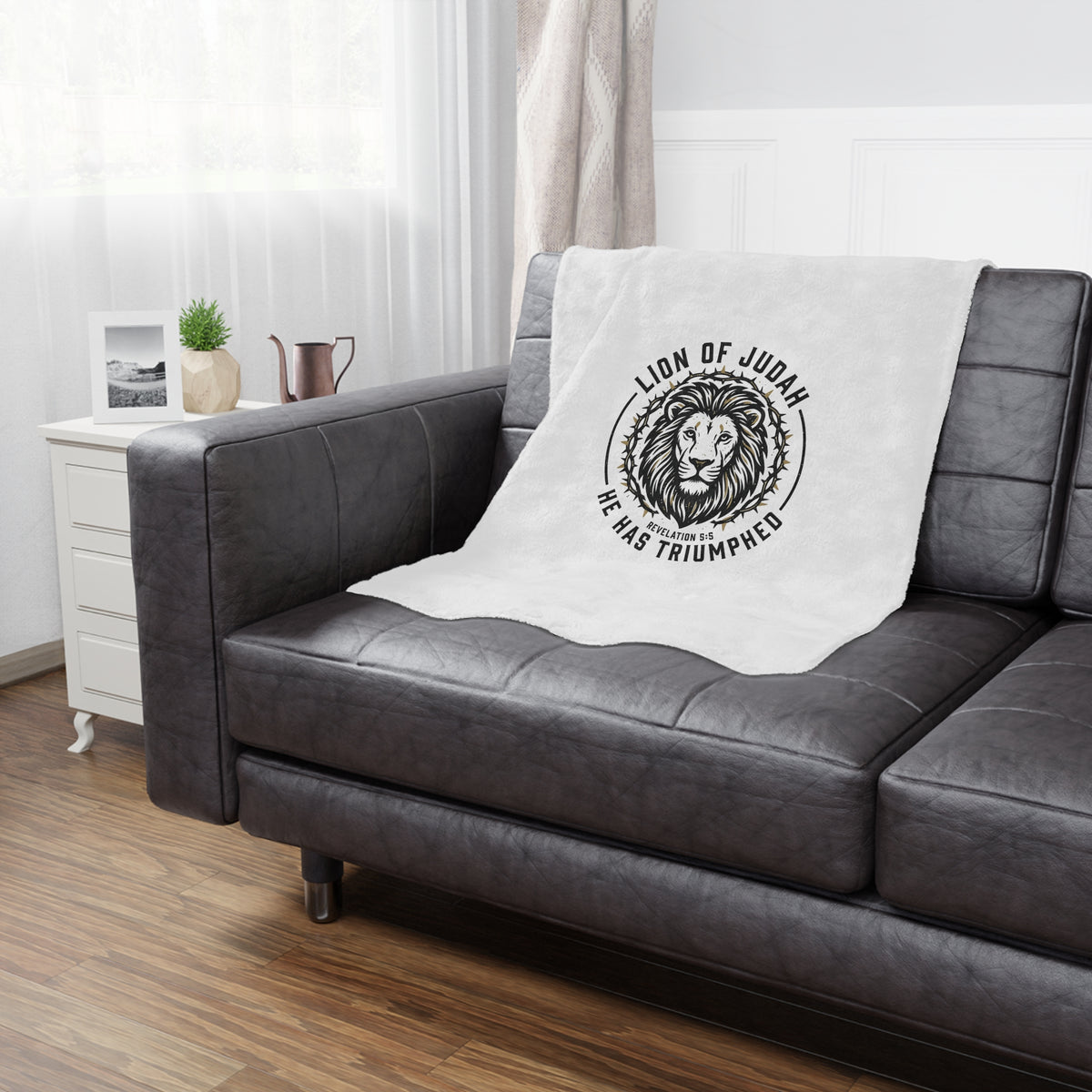 Lion of Judah Minky Blanket — "He Has Triumphed" Christian Throw