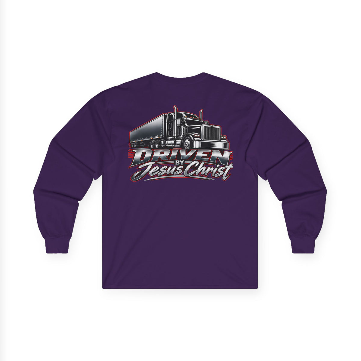 Long Sleeve Tee - Driven by Jesus Christ Trucker Graphic