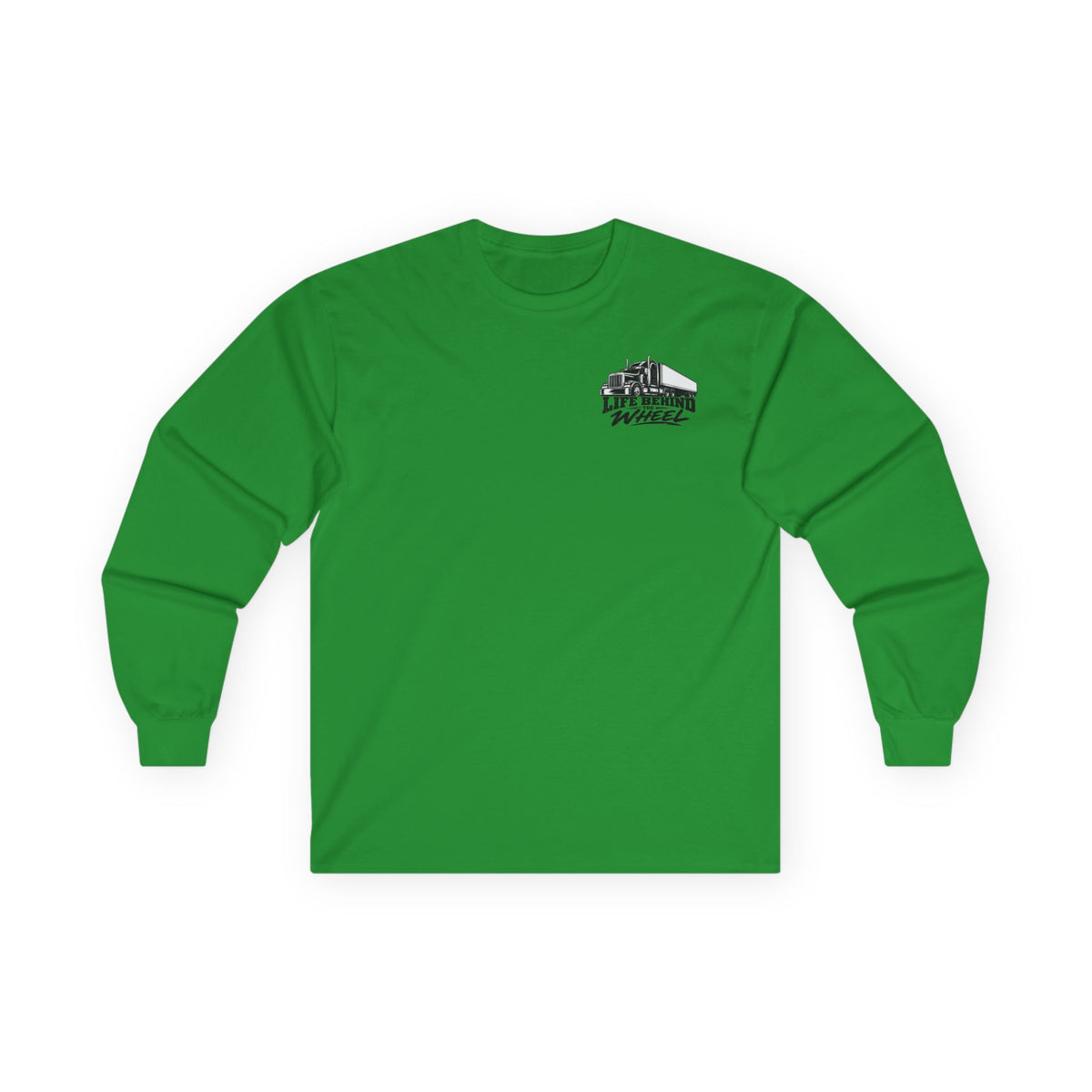 Long Sleeve Tee — "Life Behind the Wheel" Trucker Graphic