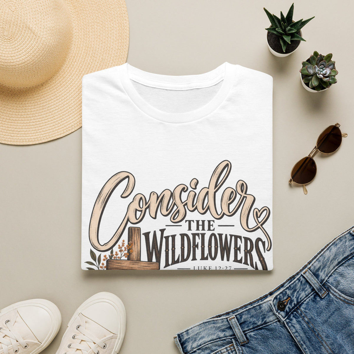 Consider the Wildflowers T-Shirt — Vintage Floral Faith Graphic Tee